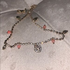 Gold studded anklet with charms